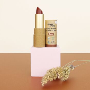 Rossetto organico con olio di ricino - marrone - v1