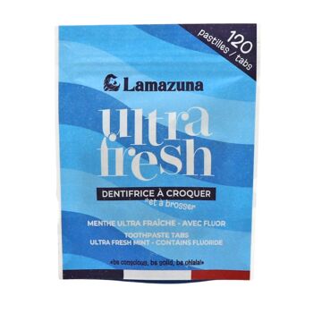 Dentifricio biologico masticabile - menta e fluoro - ultra fresco - 120 palls